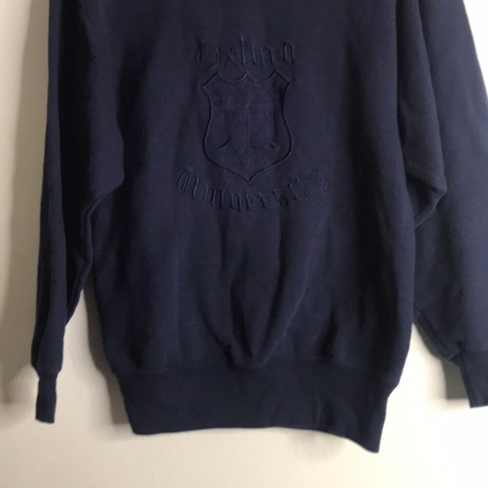 Vintage Oxford university navy blue pullover sweater unisex size small - Picture 4 of 11